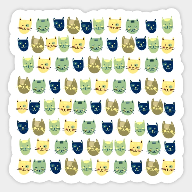 Cats in a row Sticker by Valeria Frustaci 